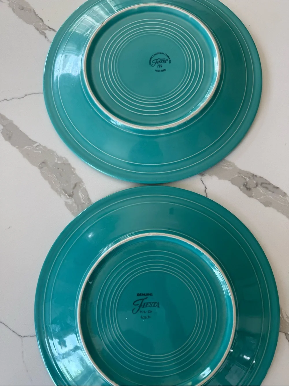 Set Of 2 Fiestaware Fiesta Turquoise Dinner Plates 10”